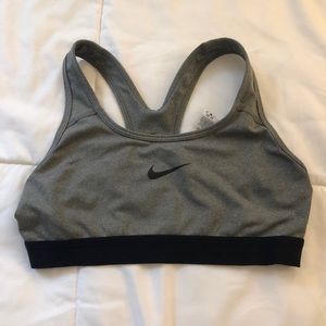 Gray Nike sports bra
